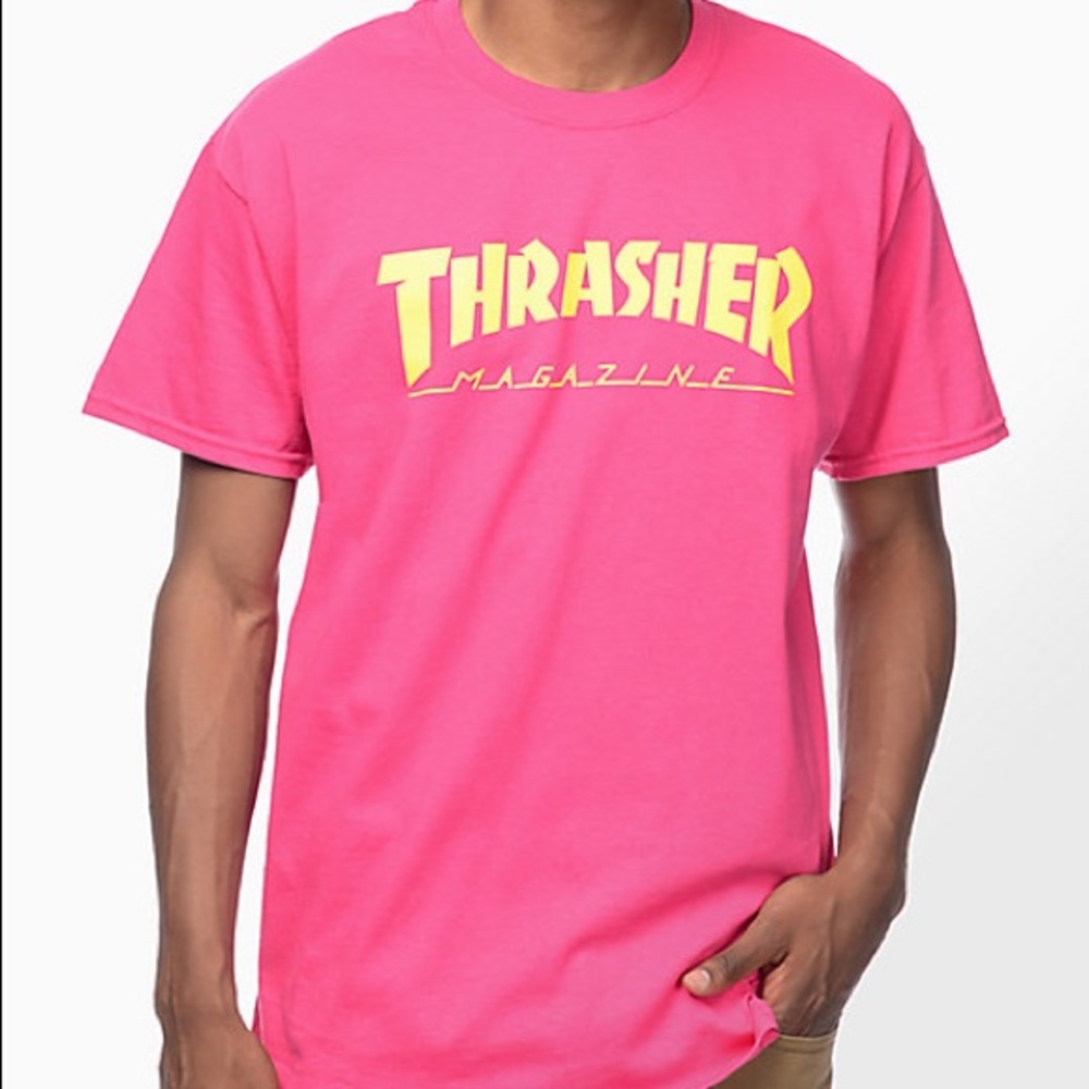 Pink & Yellow Thrasher Magazine Shirt